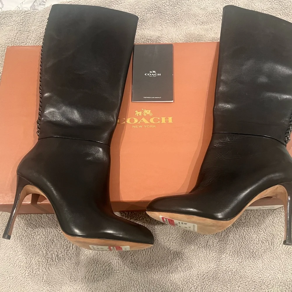 Coach Black Leather Women's Boots - Picture 2 of 6